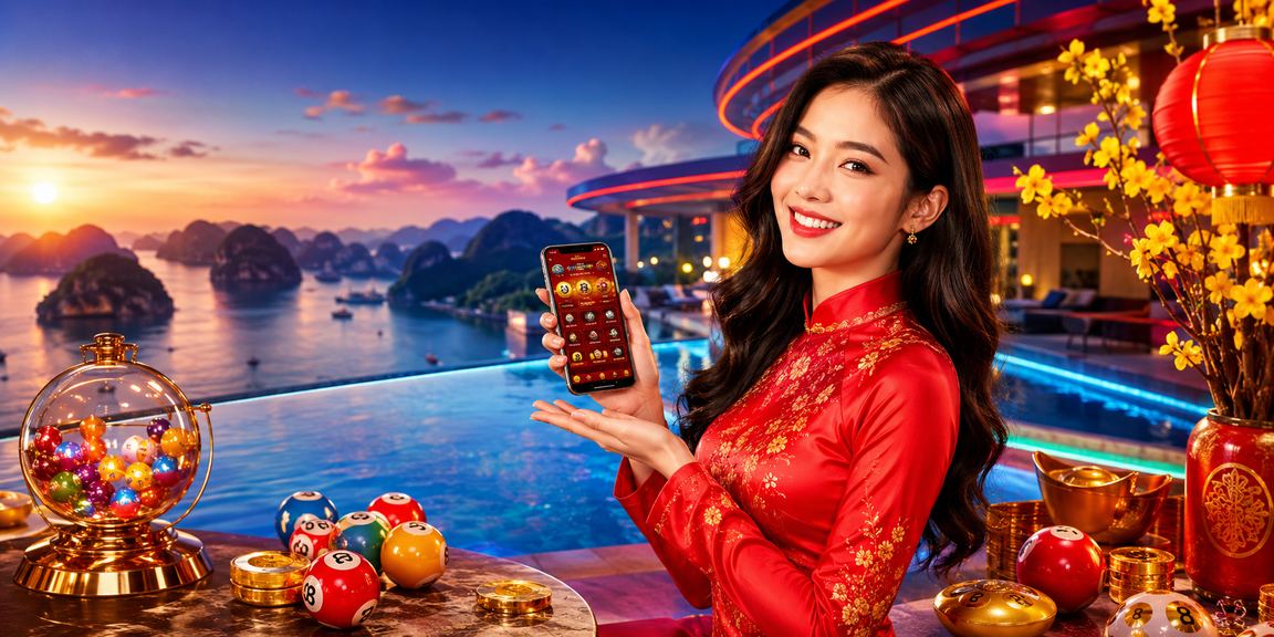 Phụ nữ mặc áo dài tại Hạ Long theo dõi biểu đồ giao dịch tài chính trên điện thoại