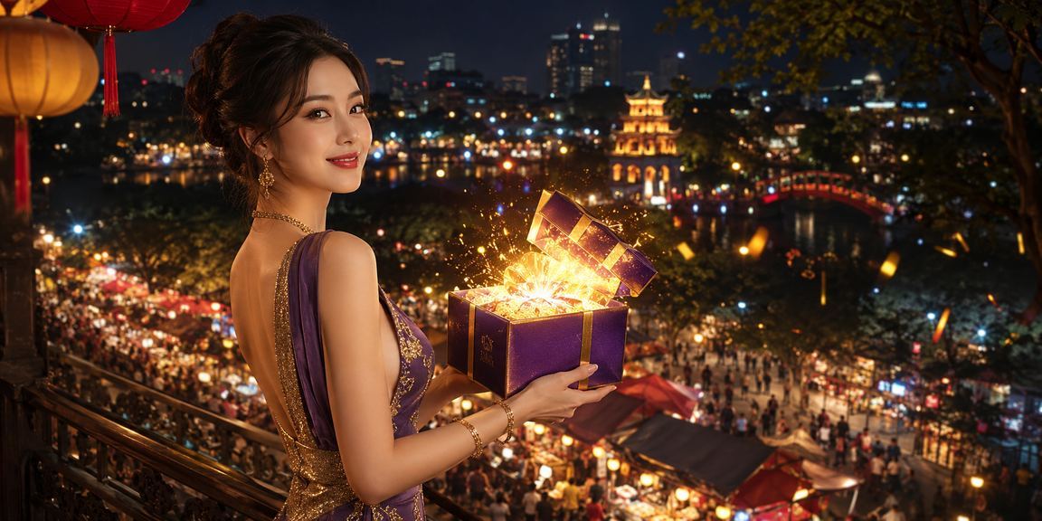 Cảnh chợ đêm Hà Nội nhộn nhịp với người chơi trải nghiệm casino và cá cược trực tuyến trên điện thoại